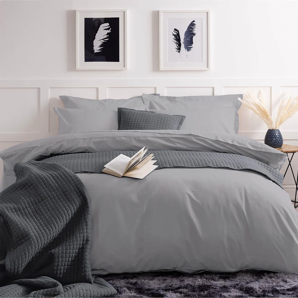 Custom grey duvet covers and quilt covers manufactured in Pakistan for bulk orders